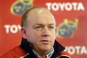 8 December 2005; Munster head coach Declan Kidney at the Munster Rugby press conference. Musgrave Park, Cork. Picture credit: Matt Browne / SPORTSFILE