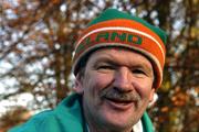 11 December 2005; Ireland supporter Padraig Keane cheers on the Ireland junior women's team. European Cross Country Championships, Tilburg, Netherlands. Picture credit: Damien Eagers / SPORTSFILE