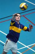 13 December 2005; Joseph McHugh, St Louis College, Kiltimagh, in action against Drumshambo Vocational School, Leitrim. All-Ireland Colleges Volleyball, Boys Senior A Final, St Louis College, Kiltimagh, Mayo v Drumshambo Vocational School, Leitrim, UCD, Dublin. Picture credit: Damien Eagers / SPORTSFILE