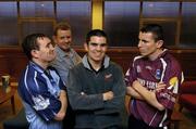 15 December 2005; Boxing promoter Brian Peters with Bernard Dunne, centre, Michael Gomez, left, and Peter McDonagh at a press conference to announce details of upcoming fights. Burlington Hotel, Dublin. Picture credit: Damien Eagers / SPORTSFILE