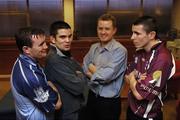 15 December 2005; Boxing promoter Brian Peters with Bernard Dunne, Michael Gomez, left, and Peter McDonagh, right, at a press conference to announce details of upcoming fights. Burlington Hotel, Dublin. Picture credit: Damien Eagers / SPORTSFILE