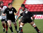 17 December 2005; Justin Harrison, Ulster, is tackled by Ben Skriving, Saracens. Heineken Cup 2005-2006, Pool 4, Round 4, Saracens v Ulster, Vicarage Road, Watford, London, England. Picture credit: Oliver McVeigh / SPORTSFILE