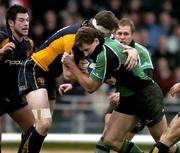 17 December 2005; Matt Mostyn, Connacht, is tackled by Ed O'Donoghue, Worcester. European Challenge Cup 2005-2006, Pool 5, Conancht v Worcester, Sportsground, Galway. Picture credit: Matt Browne / SPORTSFILE