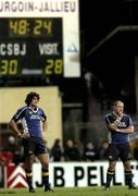 17 December 2005; Leinster's Cameron Jowitt, left, and Will Green in the closing minutes of the game. Heineken Cup 2005-2006, Pool 5, Round 4, Bourgoin v Leinster, Stade Pierre Rajon, Bourgoin-Jallieu, France. Picture credit: Brian Lawless / SPORTSFILE