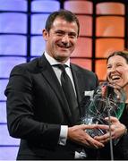 2 March 2014; International Personality of the Year award winner Dejan Stankovic with his award during the Three FAI International Football Awards. RTE Studios, Donnybrook, Dublin. Picture credit: David Maher / SPORTSFILE Picture credit: David Maher / SPORTSFILE
