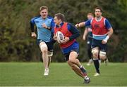 8 April 2014; Leinster's Jimmy Gopperth in action during squad training ahead of their Celtic League 2013/14, Round 19, game against Ospreys on Friday. Leinster Rugby Squad Training and Media Briefing, Rosemount, UCD, Belfield, Dublin. Picture credit: Brendan Moran / SPORTSFILE