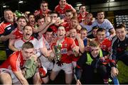 9 April 2014; Cork captain Conor Dorman, centre, celebrates with his team-mates and the cup. Cadbury Munster GAA Football U21 Championship Final, Cork v Tipperary, Páirc Uí Rinn, Cork. Picture credit: Matt Browne / SPORTSFILE