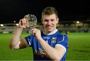 9 April 2014; Joe Dillon, Cavan, who was presented with the Cadbury Man of the Match Award. Cadbury Ulster GAA Football U21 Championship Final, Cavan v Donegal, Athletic Grounds, Armagh. Picture credit: Oliver McVeigh / SPORTSFILE