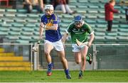 10 April 2014; Tommy Nolan, Tipperary, in action against Jamie Porter, Limerick. Electric Ireland Munster GAA Hurling Minor Championship, Quarter-Final, Limerick v Tipperary. Gaelic Grounds, Limerick. Picture credit: Diarmuid Greene / SPORTSFILE