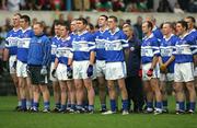 30 October 2005; The St. Senan's players stand for the National Anthem. Clare County Senior Football Championship Final, Kilmurry-Ibrickane v St. Senan's, Cusack Park, Ennis, Co. Clare. Picture credit: Kieran Clancy / SPORTSFILE