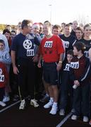 25 December 2005; 'Compeditors' including Eamonn Coghlan and former Republic of Ireland manager Brian Kerr at the start of one of the many Goal Miles during the Annual Goal Mile run. Belfield, Dublin. Picture credit: Ray McManus / SPORTSFILE
