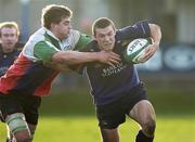30 December 2005; Stephen Grissing, Leinster A, is tackled by David McGowan, Ireland U21. Challenge Game, Ireland U21 v Leinster A, Blackrock College RFC, Stradbrook Road, Dublin. Picture credit: Brian Lawless / SPORTSFILE