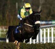 28 December 2005; Tomorrow's Dream, with Johnny Murtagh up, jumps the last during the O2 Novice Handicap Hurdle. Leopardstown Racecourse, Co. Dublin. Picture credit: Matt Browne / SPORTSFILE
