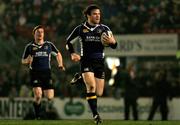 7 January 2006; Leinster's Gordon D'Arcy runs in to score his sides first try against Llanelli Scarlets. Celtic League 2005-2006, Group A, Llanelli Scarlets v Leinster, Stradley Park, Llanelli, Wales. Picture credit: Tim Parfitt / SPORTSFILE