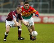 8 January 2006; Graham Dillon, Westmeath, in action against Patrick Hickey, Carlow. O'Byrne Cup, First Round, Carlow v Westmeath, Dr. Cullen Park, Carlow. Picture credit: Matt Browne / SPORTSFILE