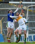12 April 2014; Chris McDonald, Offaly, in action against John Egan, Kerry. Allianz Hurling League Roinn 1B 2014 Relegation / Promotion Final, Offaly v Kerry, Semple Stadium, Thurles, Co. Tipperary. Picture credit: Matt Browne / SPORTSFILE