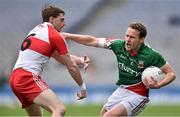 13 April 2014; Andy Moran, Mayo, in action against Gerard O'Kane, Derry. Allianz Football League Division 1 Semi-Final, Derry v Mayo, Croke Park, Dublin. Picture credit: David Maher / SPORTSFILE