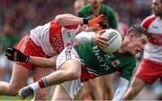 13 April 2014; Mikey Sweeney, Mayo, in action against Dermot McBride, Derry. Allianz Football League Division 1 Semi-Final, Derry v Mayo, Croke Park, Dublin. Picture credit: Ray McManus / SPORTSFILE
