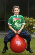 10 January 2006; Paige Waters from St. Brigid's Girls School in Newtownmountkennedy, Co. Wicklow, at the launch of SuperValu's 'Kids in Action' programme. RDS, Dublin. Picture credit: Damien Eagers / SPORTSFILE