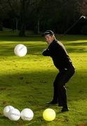 11 January 2006; Irish golfer Padraig Harrington practices his swing at the launch of the Flora pro.activ Cholesterol Challenge. St. Stephen's Green, Dublin. Picture credit: Pat Murphy / SPORTSFILE