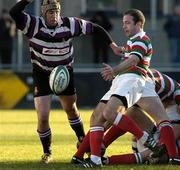 14 January 2006; David Mescal, Bective Rangers, in action against Alex Dunlop, Terenure College. AIB All Ireland League 2005-2006, Division 2, Bective Rangers v Terenure College, Donnybrook, Dublin. Picture credit: Matt Browne / SPORTSFILE