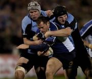 14 January 2006; Felipe Contepomi, Leinster, is tackled by Dan Turner, left, and John Barclay, Glasgow Warriors. Heineken Cup 2005-2006, Pool 5, Round 5, Leinster v Glasgow Warriors, RDS, Dublin. Picture credit: Matt Browne / SPORTSFILE