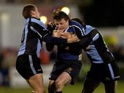 14 January 2006; Brian O'Driscoll, Leinster, is tackled by Dan Parks, 10, and Hefin O'Hare, Glasgow Warriors. Heineken Cup 2005-2006, Pool 5, Round 5, Leinster v Glasgow Warriors, RDS, Dublin. Picture credit: Matt Browne / SPORTSFILE