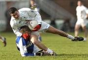15 January 2006; Andrew McLoughlin, Kildare, in action against Gary Kavanagh, Laois. O'Byrne Cup, Second Round, Kildare v Laois, St. Conleth's Park, Newbridge, Co. Kildare. Picture credit: Ciara Lyster / SPORTSFILE