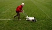 15 January 2006; Groundsman Pat Kelly paints the line before the game. O'Byrne Cup, Second Round, Louth v Offaly, Clanna Gael Park, Dundalk, Co. Louth. Picture credit: Ray McManus / SPORTSFILE