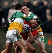 15 January 2006; Nigel Shevlin, Louth, in action against Scott Brady, 6, and James Rafferty, Offaly. O'Byrne Cup, Second Round, Louth v Offaly, Clanna Gael Park, Dundalk, Co. Louth. Picture credit: Ray McManus / SPORTSFILE