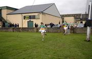15 January 2006; The Offaly team make their way onto the pitch. O'Byrne Cup, Second Round, Louth v Offaly, Clanna Gael Park, Dundalk, Co. Louth. Picture credit: Ray McManus / SPORTSFILE