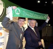 16 January 2006; Steve Staunton, with Sir Bobby Robson, International football consultant after an FAI press conference to confirm Staunton's appointment as the new Manager of the Republic of Ireland Senior International Soccer Team. Mansion House, Dublin. Picture credit: Damien Eagers / SPORTSFILE