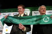 16 January 2006; Steve Staunton with Sir Bobby Robson, International Football consultant, at an FAI press conference to confirm his appointment as the new Manager of the Republic of Ireland Senior International Soccer Team. Mansion House, Dublin. Picture credit: David Maher / SPORTSFILE