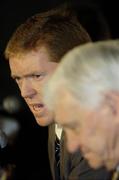 16 January 2006; Steve Staunton with Sir Bobby Robson, International football consultant during an FAI press conference to confirm his appointment as the new Manager of the Republic of Ireland Senior International Soccer Team. Mansion House, Dublin. Picture credit: Damien Eagers / SPORTSFILE