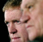 16 January 2006; Steve Staunton with Sir Bobby Robson, International Football consultant at an FAI press conference to confirm Staunton's appointment as the new Manager of the Republic of Ireland Senior International Soccer Team. Mansion House, Dublin. Picture credit: David Maher / SPORTSFILE