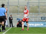 13 April 2014; Fergal Doherty, Derry, leaves the field after being sent off for a second yellow card offence. Allianz Football League Division 1 Semi-Final, Derry v Mayo, Croke Park, Dublin. Picture credit: Piaras Ó Mídheach / SPORTSFILE