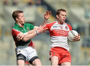 13 April 2014; Patsy Bradley, Derry, in action against Donal Vaughan, Mayo. Allianz Football League Division 1 Semi-Final, Derry v Mayo, Croke Park, Dublin. Picture credit: Piaras Ó Mídheach / SPORTSFILE