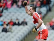 13 April 2014; Cailean O'Boyle, Derry, celebrates after scoring his side's first goal. Allianz Football League Division 1 Semi-Final, Derry v Mayo, Croke Park, Dublin. Picture credit: Piaras Ó Mídheach / SPORTSFILE