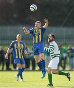 13 April 2014; Thomas Fahey, St. Michaels FC, in action against Anthony Kane, Sheriff YC. FAI Junior Cup Semi-Final, sponsored by Aviva and Umbro, St. Michaels FC v Sheriff YC, Clonmel, Co. Tipperary. Picture credit: Matt Browne / SPORTSFILE
