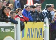 13 April 2014; Supporters watch the match. FAI Junior Cup Semi-Final, sponsored by Aviva and Umbro, St. Michaels FC v Sheriff YC, Clonmel, Co. Tipperary. Picture credit: Matt Browne / SPORTSFILE