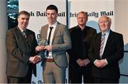 14 April 2014; Harry Kehoe, WIT and Wexford hurler, is presented with his Irish Daily Mail Future Champions Award award by, from left to right, Gerry Tully, Chairman Comhairle Ardoideachais, Teddy McCarthy, former Cork dual star and Irish Daily Mail columnist, and Robert Frost, Munster Council Chairman. Irish Daily Mail Future Champions Awards 2014, Devere Hall, UCC Student Centre, UCC, Cork. Picture credit: Diarmuid Greene / SPORTSFILE