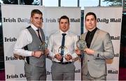 14 April 2014; Irish Daily Mail Future Champions Award winners in football, from UCC and Cork, Ian Maguire, left, Tom Clancy, centre, and Conor Dorman. Irish Daily Mail Future Champions Awards 2014, Devere Hall, UCC Student Centre, UCC, Cork. Picture credit: Diarmuid Greene / SPORTSFILE