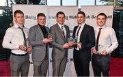 14 April 2014; Irish Daily Mail Future Champions Award winners in football, from Kerry and UCC, from left to right, David Culhane, Conor Cox, Brian Kelly, Paul Geaney and Fergal McNamara. Irish Daily Mail Future Champions Awards 2014, Devere Hall, UCC Student Centre, UCC, Cork. Picture credit: Diarmuid Greene / SPORTSFILE