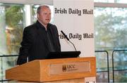 14 April 2014; Teddy McCarthy, Irish Daily Mail columnist and former Cork dual star, speaking during the Irish Daily Mail Future Champions Awards 2014, Devere Hall, UCC Student Centre, UCC, Cork. Picture credit: Diarmuid Greene / SPORTSFILE