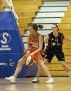15 January 2006; Fiona Carrick, Dart Killester, in action against Vivienne Shaw, Carna Transport, Coolock. Ladies National Cup Basketball Semi-Final, Dart Killester v Carna Transport, Coolock, National Basketball Arena, Tallaght, Dublin. Picture credit: Brendan Moran / SPORTSFILE