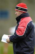 17 January 2006; Munster coach Declan Kidney checks his notes during squad training. Munster Rugby Squad Training, Thomond Park, Limerick. Picture credit: Damien Eagers / SPORTSFILE