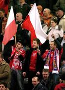 19 January 2006; Polish fans cheer on their side during the game. Brian Kerr Intercontinental League 2006, China v Poland, Dalymount Park, Dublin. Picture credit: Brendan Moran / SPORTSFILE