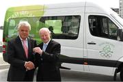 16 April 2014; The Olympic Council of Ireland has been presented with a new Mercedes-Benz Sprinter van by the International Olympic Committee as part of the IOC’s Olympic Solidarity programme. The new van is for use by the many national sports federations accredited to the Olympic Council of Ireland. Pictured at the presentation are Dieter Kuehnle, left, International Olympic Committee, and Pat Hickey, President of the Olympic Council of Ireland. Grand Canal Plaza, Dublin. Picture credit: Barry Cregg / SPORTSFILE