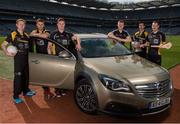 16 April 2014; Opel GAA ambassadors, from left to right, Colm Cooper, Kerry, Eoin Cadogan, Cork, Ciaran Kilkenny, Dublin, Joe Canning, Galway, Michael Darragh MacAuley, Dublin, and Jackie Tyrrell, Kilkenny, in attendance at the launch of the Opel Kit for Clubs 2014. For every test drive, car service or Opel purchase made through the Opel dealer network, your local GAA club is awarded points that can be redeemed against high quality kit for your club! Log onto opelkitforclubs.com and start earning points today. Croke Park, Dublin. Picture credit: David Maher / SPORTSFILE