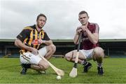 17 April 2014; Pictured at the Allianz Hurling League Semi-Finals preview are Michael Fennelly, Kilkenny, left, and Jonathan Glynn, Galway. Gaelic Grounds, Limerick. Picture credit: Diarmuid Greene / SPORTSFILE